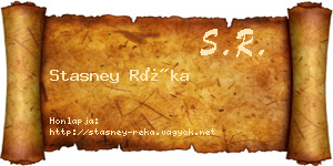 Stasney Réka névjegykártya